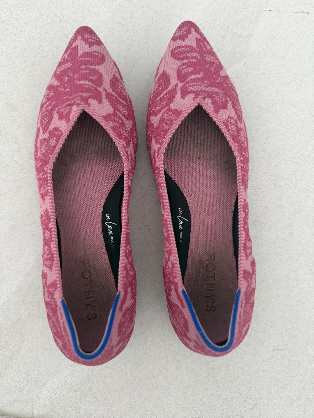 Rothy’s Pink Chantilly Pointed Toe Flats